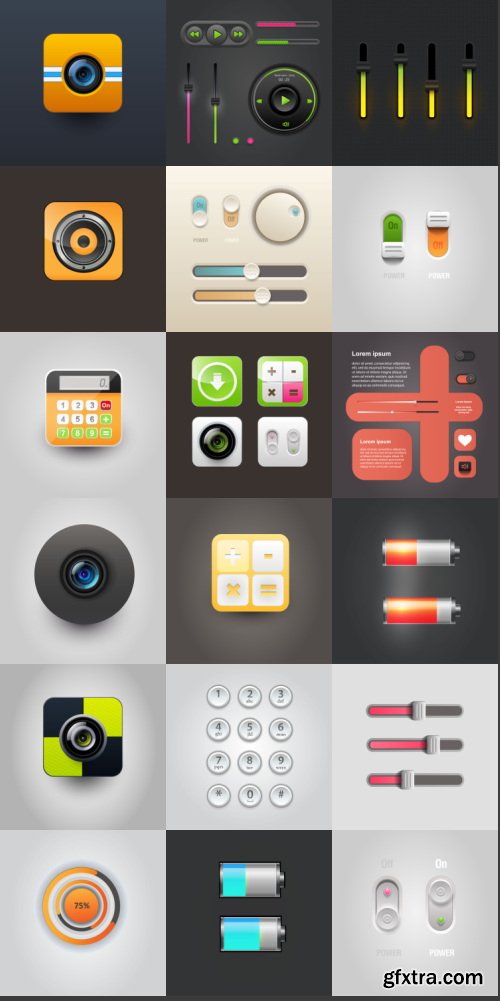 Mix Button Icons Collection 50xEPS