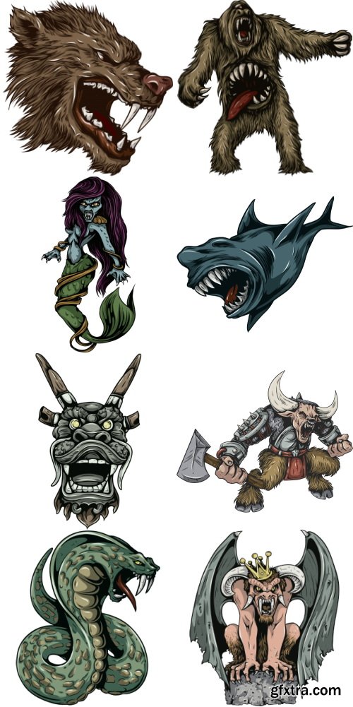 Mythical Creature Illustrations 48xEPS Mythical Creature Illustrations 48xEPS