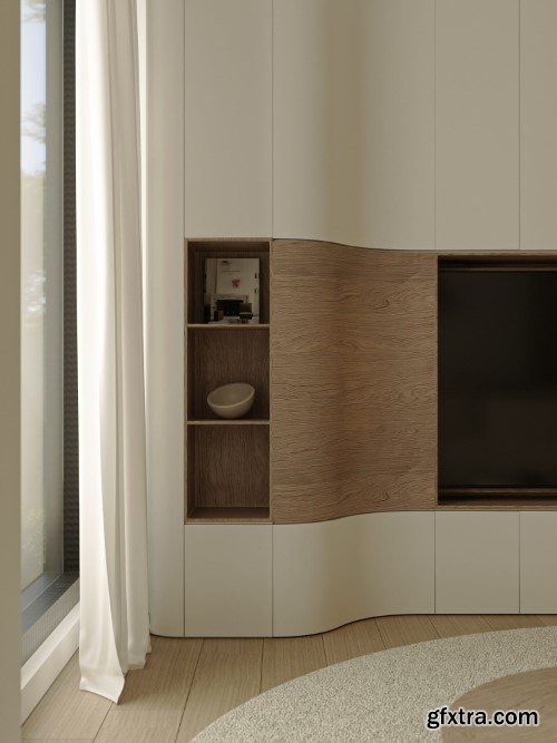 Living Room - Kitchen Interior Scene 03