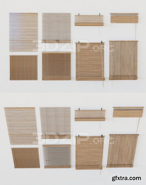 Woody Curtains Collection - 3D Model
