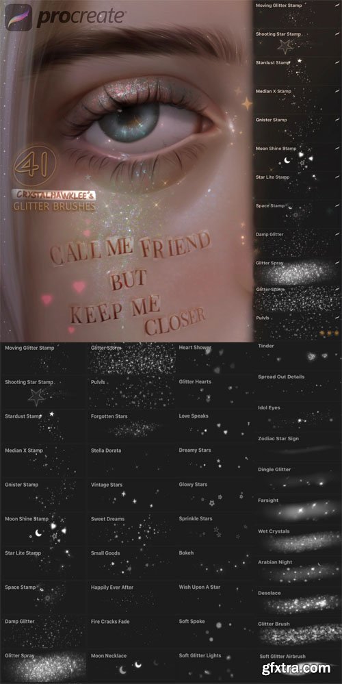 41 Glitter Brushes Pack for Procreate