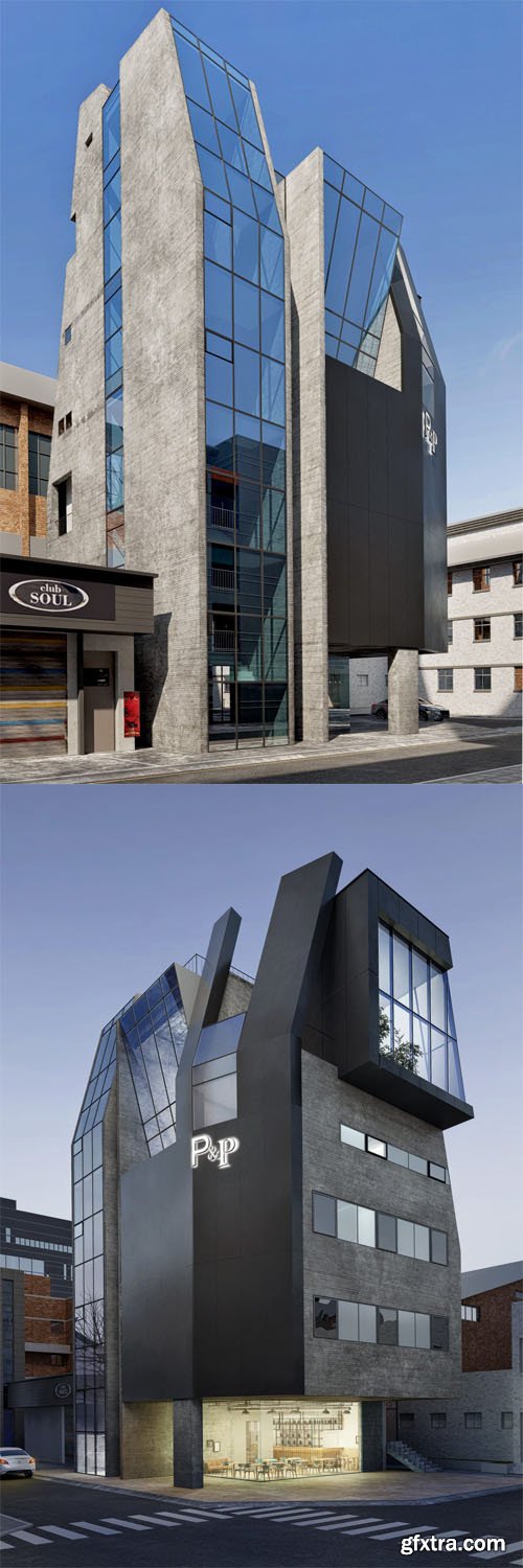 Commercial Building Exterior - 3D Model