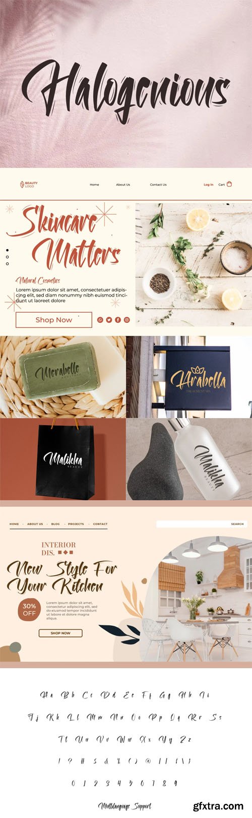 Halogenious - Vintage Calligraphic Script Display Font