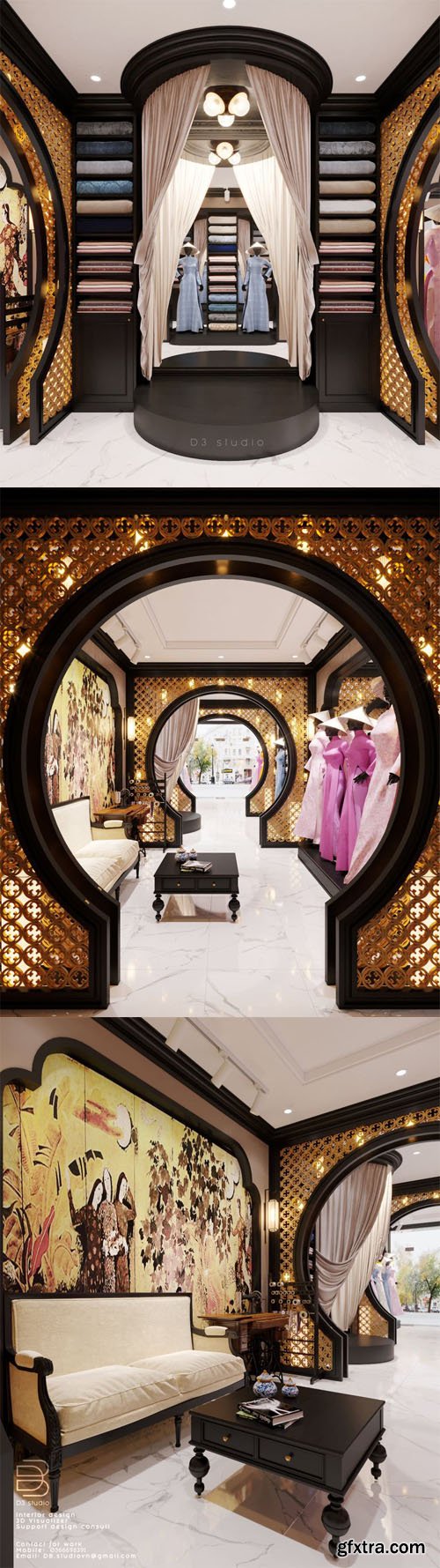 Ao Dai Shop - Full 3D Scene