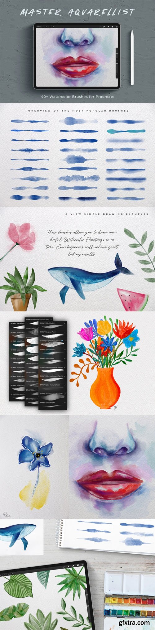 Master Aquarellist Watercolor Brushes for Procreate