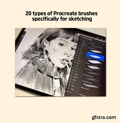 Gumroad - brookskim - 20 Sketch Pencil Brushes For Procreate