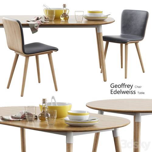 '3dsky Pro - Made / Geoffrey Chair + Edelweiss Table'