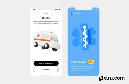 Wannathis - Pharmacy 3d illustrations