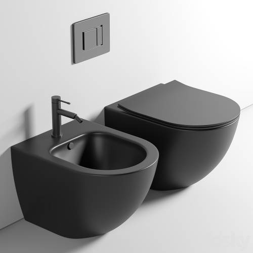 '3dsky Pro - Toilet wall mounted Ceramica Nova Metropol CN4002MB rimless'