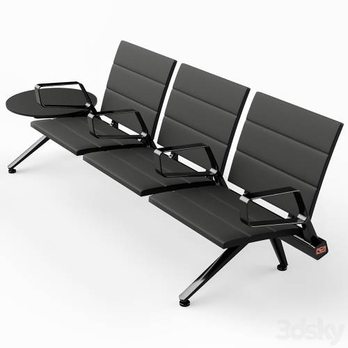 '3dsky Pro - Poltrona Frau Flair Airport Seating System Black'