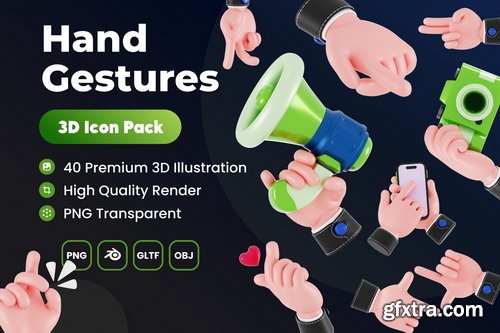 Iconscout - Hand Gestures 3D Icon Pack