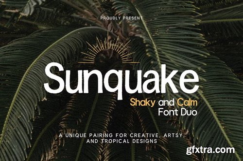 CreativeMarket - Sunquake - Shaky Display & Calm Font