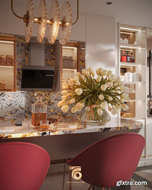 Living Room - Kitchen Interior Scene 05