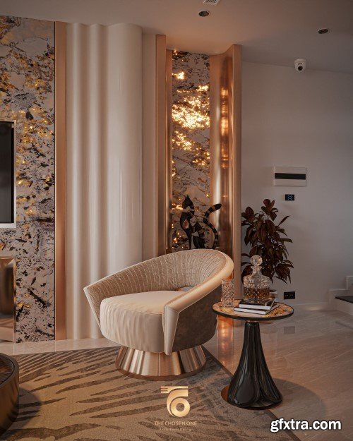 Living Room - Kitchen Interior Scene 05