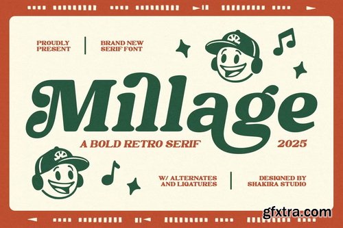 CreativeMarket - Millage - Bold Retro Serif Font
