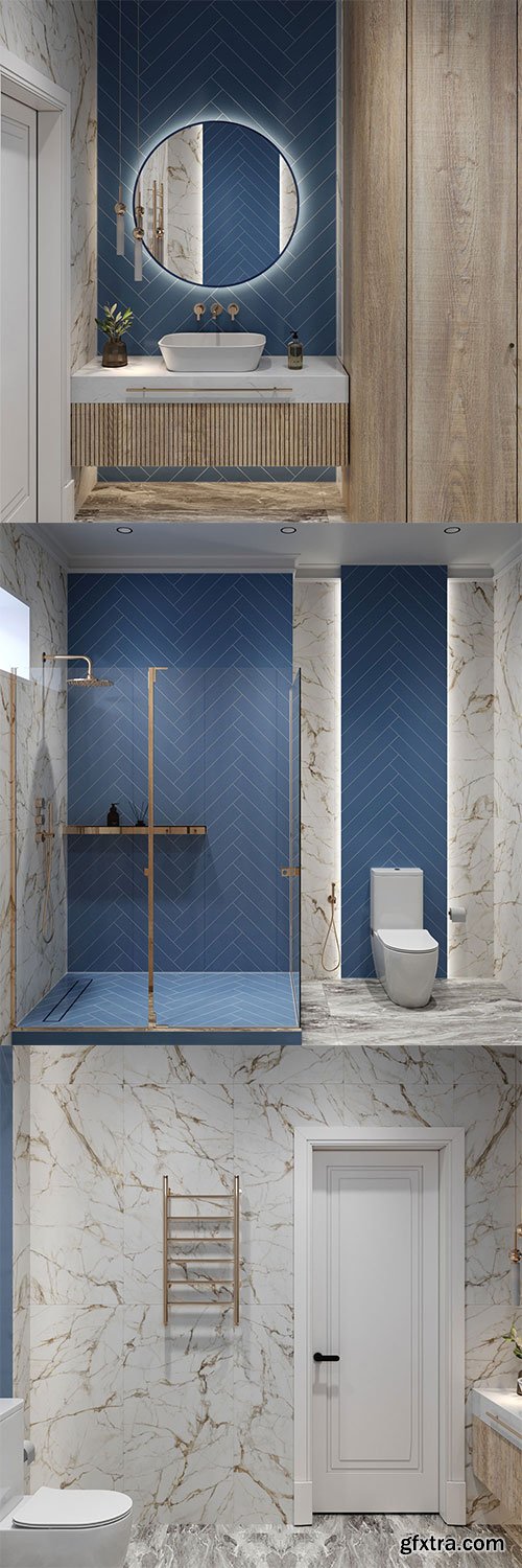 Neoclassical bathroom 7 - 3D Scene Neoclassical bathroom 7 - 3D Scene