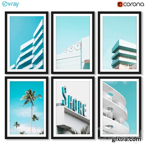 3dsky Pro - A series of posters with the architecture of Miami
