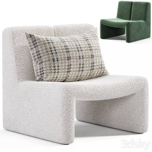 '3dsky Pro - Dario Green Boucle Accent Chair By CB2'