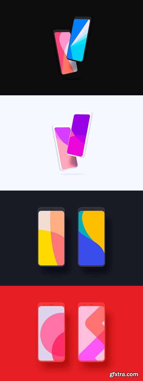 Asylab - Google Pixel 4 - 20 Mockups Clay Scenes