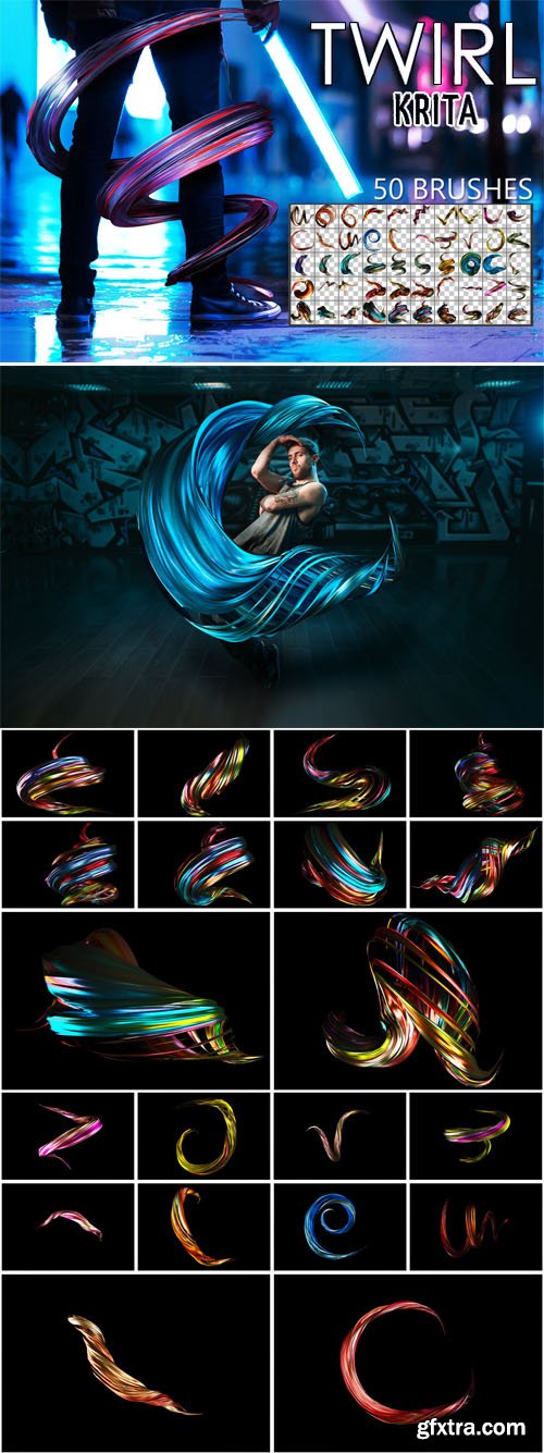 50 Twirl Brushes Pack for Krita 50 Twirl Brushes Pack for Krita