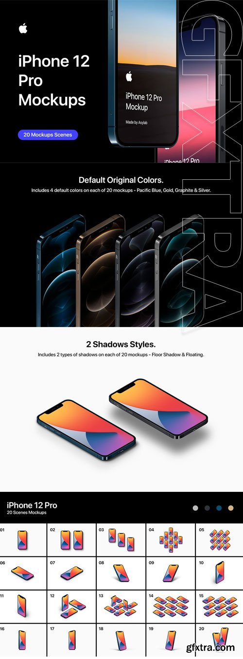 Asylab - iPhone 12 Pro - 20 Mockups Scenes Asylab - iPhone 12 Pro - 20 Mockups Scenes