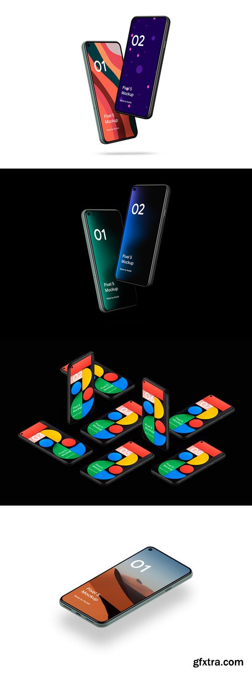 Asylab - Google Pixel 5 - 20 Mockups Scenes