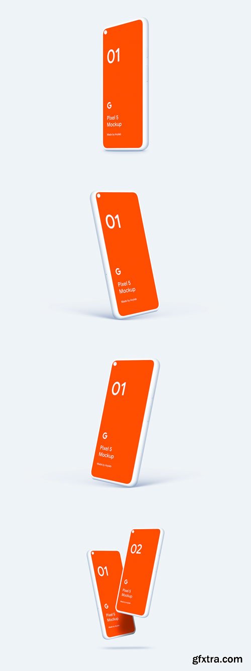 Asylab - Google Pixel 5 - 20 Clay Mockups Scenes