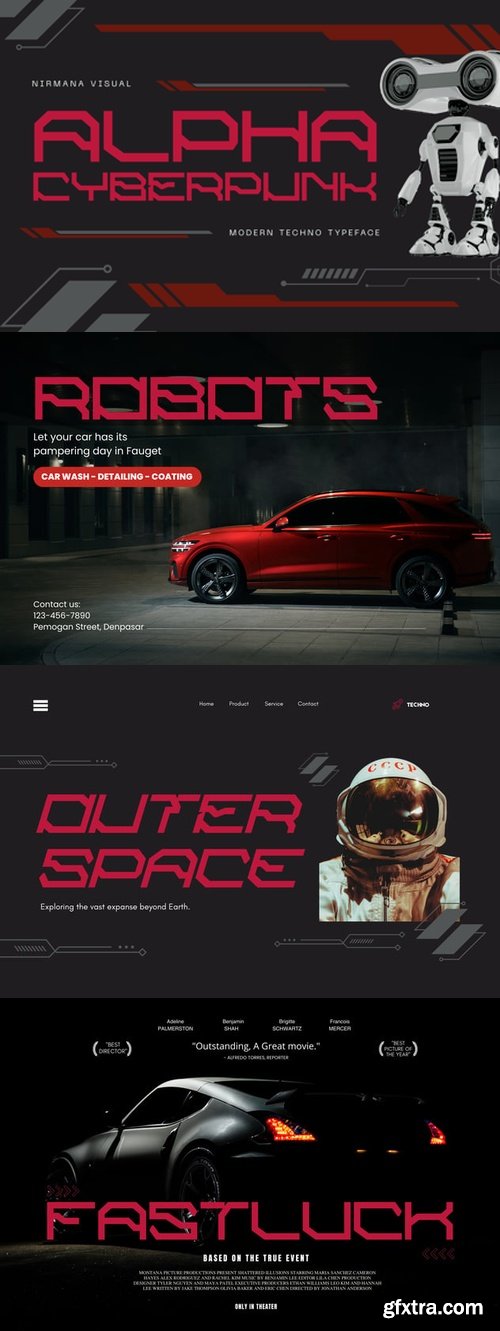 Alpha Cyberpunk - Modern Futuristic Font