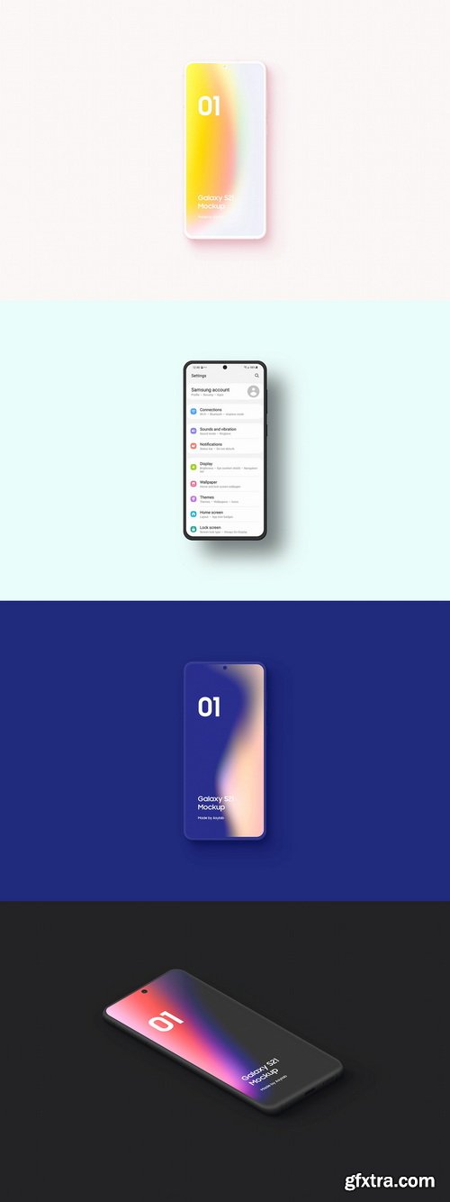 Asylab - Samsung Galaxy S21 - 20 Clay Mockups Scenes