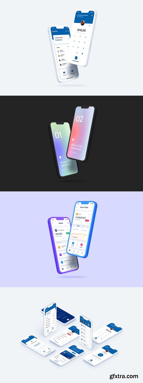 Asylab - iPhone 13 Pro - 20 Clay Mockups Scenes