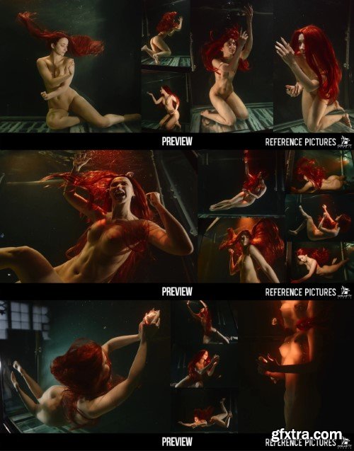 Artstation - 2200+ Underwater Floating Female Poses - Mermay Special   by Grafit Studio