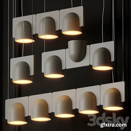 3dsky Pro - FontanaArte Igloo Suspension Lamps 4 Positions