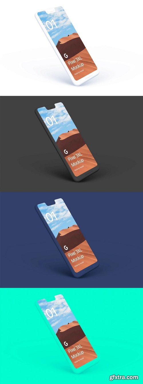 Asylab - Google Pixel 3 XL - 21 Clay Mockups Asylab - Google Pixel 3 XL - 21 Clay Mockups