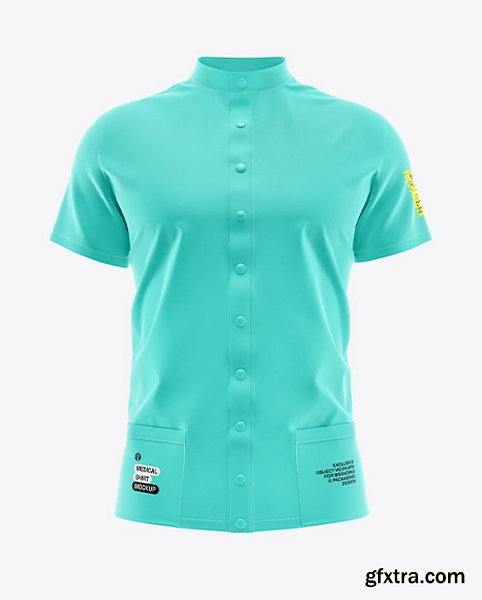 YellowImages - Men\'s Medical Shirt Mockup - Front View - 120048