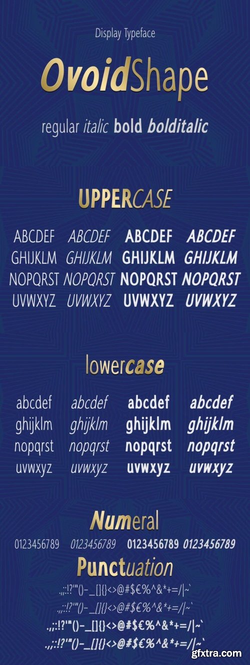 Ovoid Shape Font
