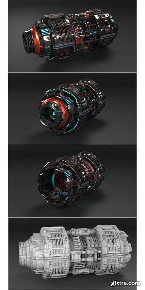 Artstation - Sci Fi Mega Elements KITBASH - SUBDIVISION READY - Full 3D pack