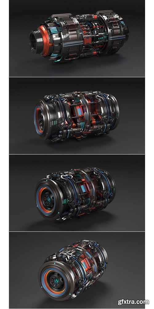 Artstation - Sci Fi Mega Elements KITBASH - SUBDIVISION READY - Full 3D pack