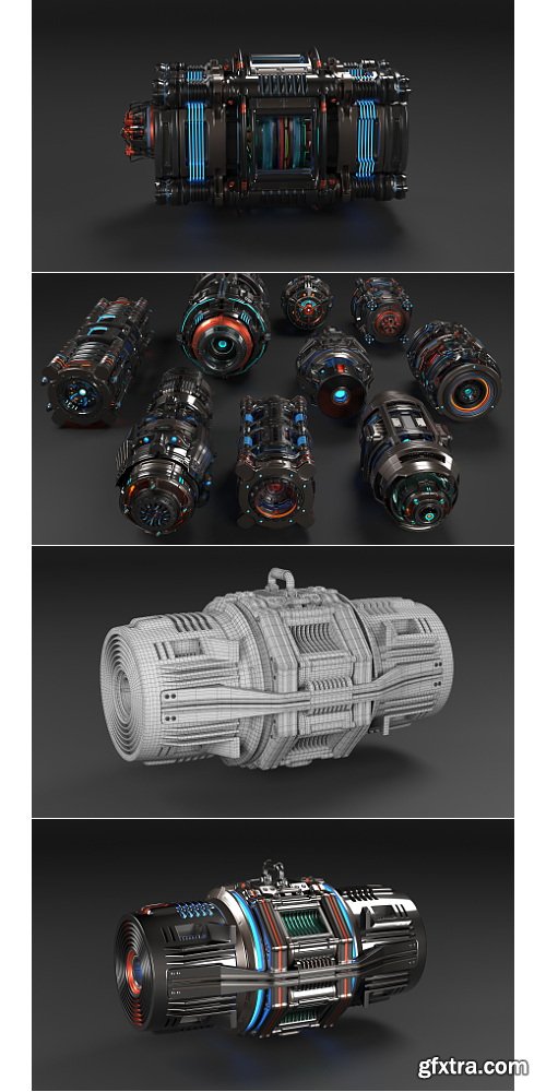Artstation - Sci Fi Mega Elements KITBASH - SUBDIVISION READY - Full 3D pack