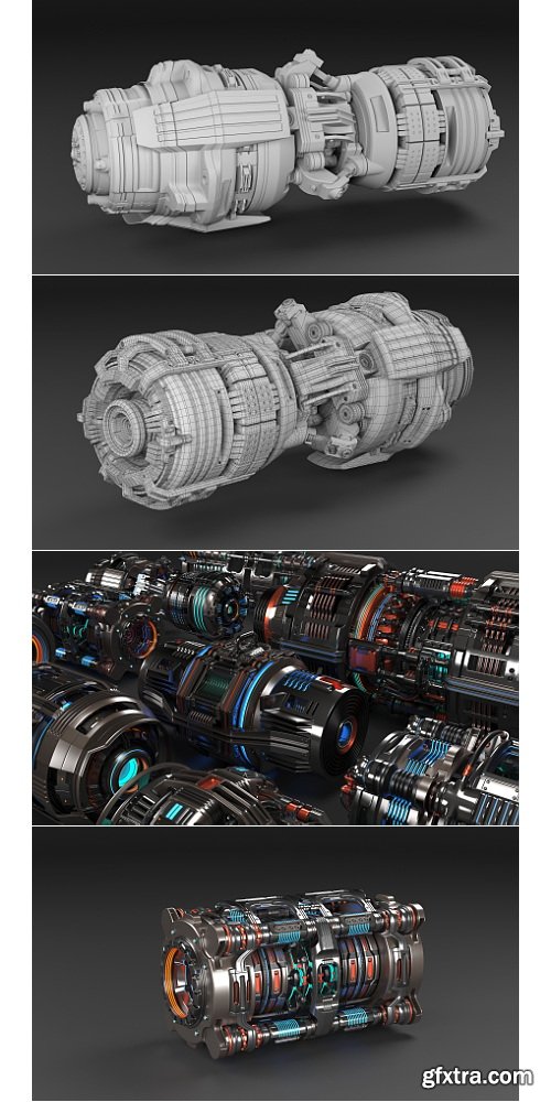 Artstation - Sci Fi Mega Elements KITBASH - SUBDIVISION READY - Full 3D pack