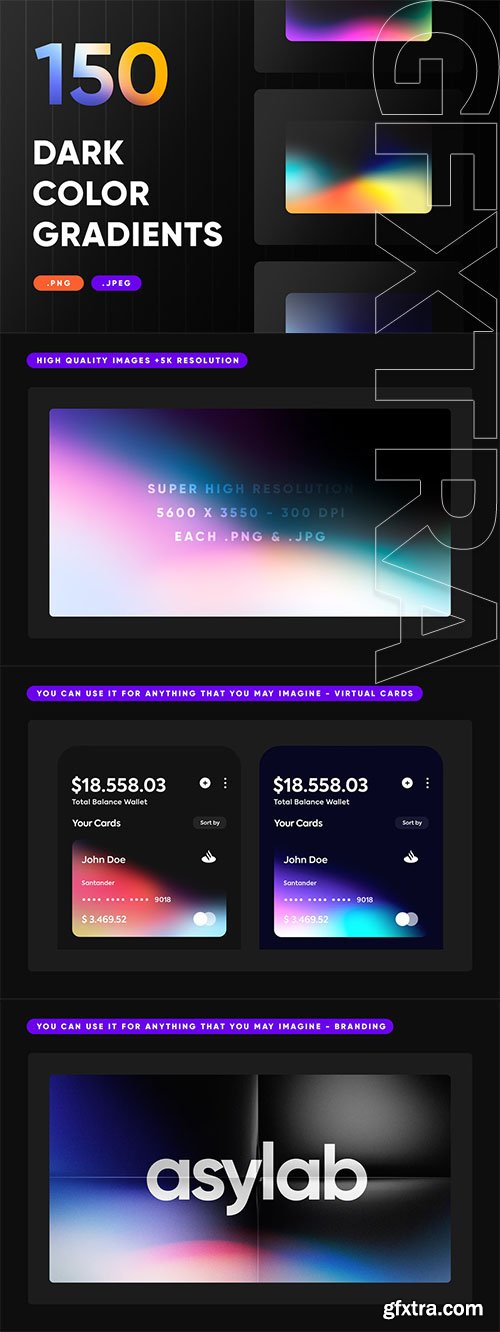 Asylab - 150 Dark Gradients Collection Asylab - 150 Dark Gradients Collection