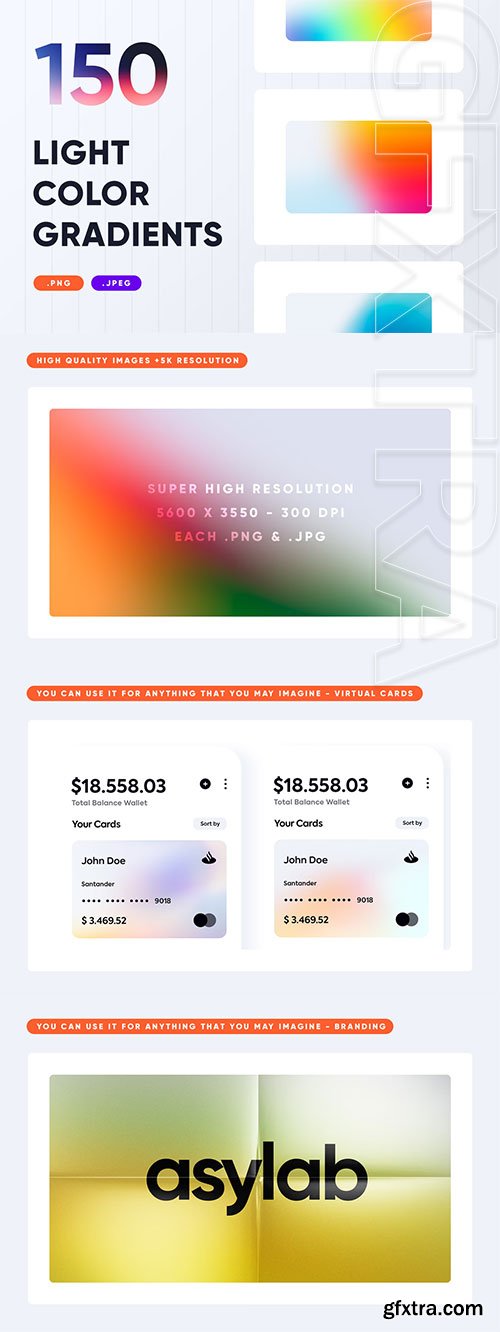 Asylab - 150 Light Gradients Collection Asylab - 150 Light Gradients Collection