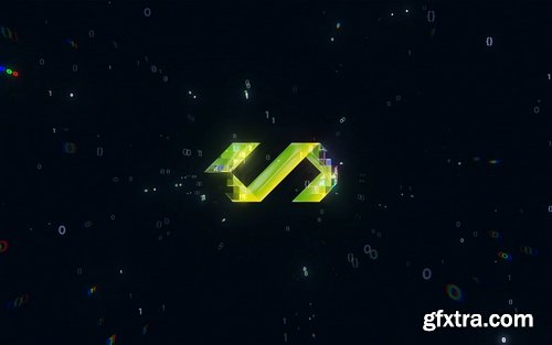 Digital Glitch Logo Reveal After Effects Template