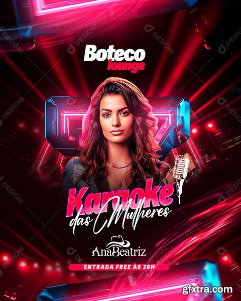 Designi - Story Flyer Boteco Lounge Karaoke das Mulheres Ana Beatriz