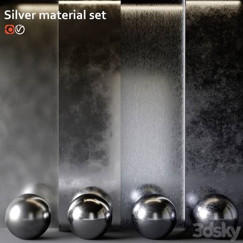 '3dsky Pro - Silver material set'