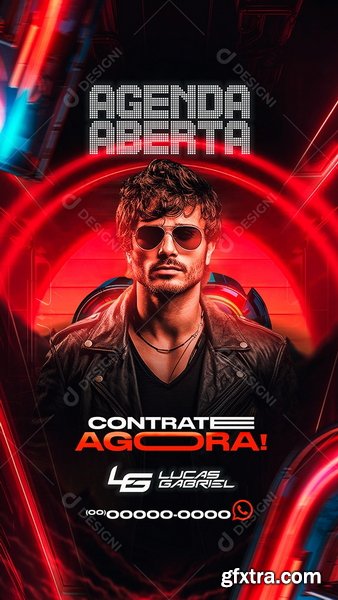 Designi - Story Flyer Agenda Aberta Contrate Agora Lucas Gabriel Social Media