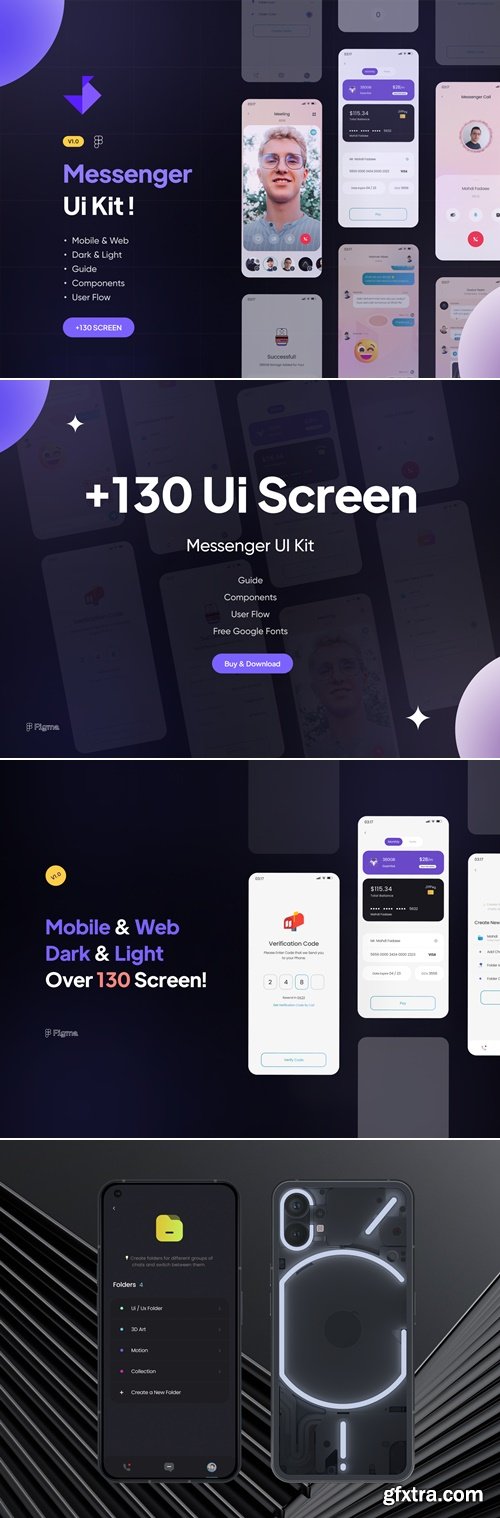 Messenger Mobile and Desktop App UI Kit