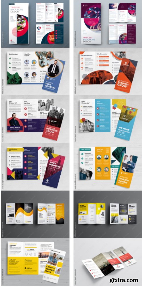 Business Trifold Brochure Layout 66xAI