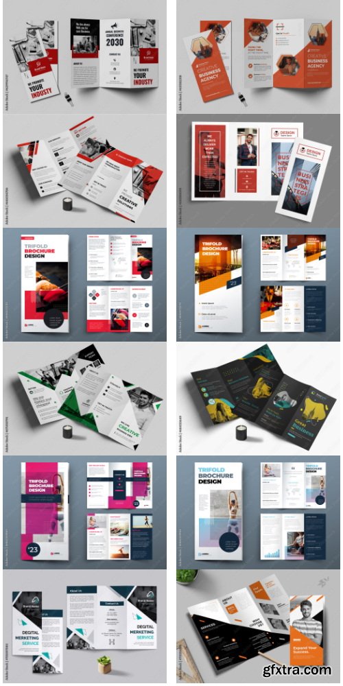Business Trifold Brochure Layout 66xAI