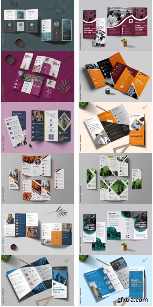 Business Trifold Brochure Layout 66xAI