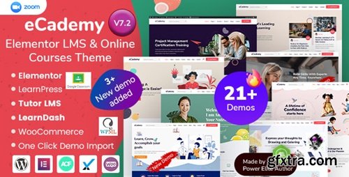 Themeforest - eCademy - Education LMS & Online Coaching Courses WordPress Theme 26701069 v7.2 - Nulled